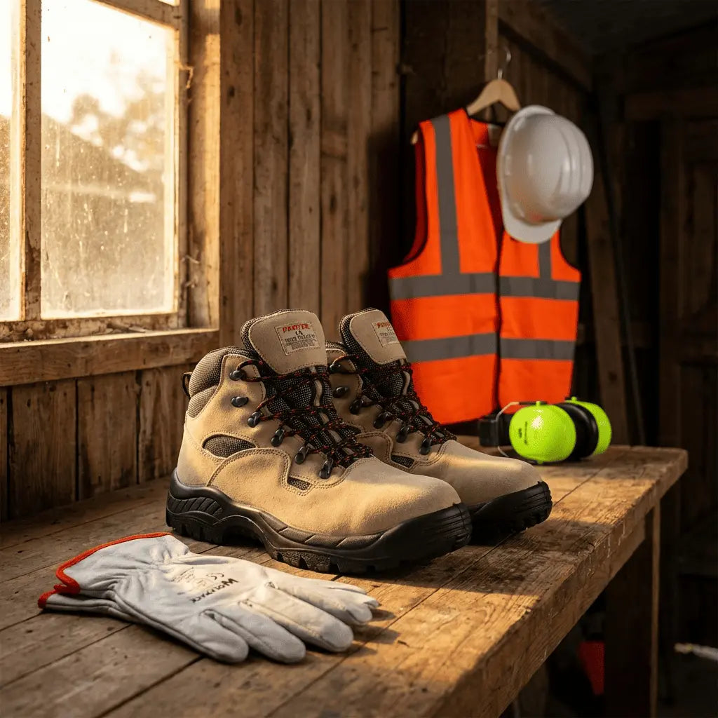 Guantes de trabajo de piel y equipo de protección individual para tareas de jardinería