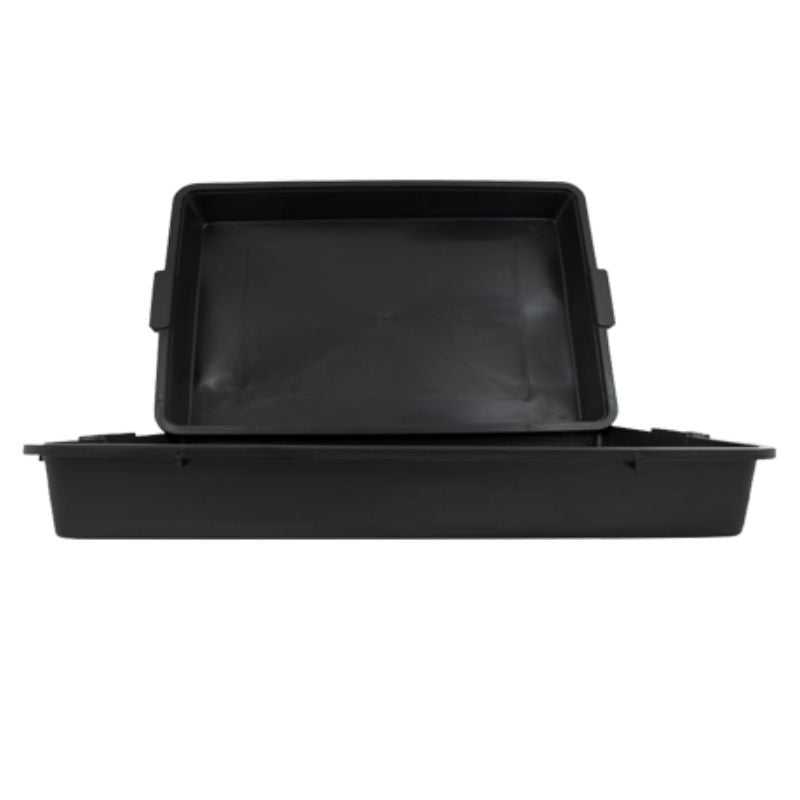 Bandeja de plástico negra portadora de macetas y semilleros