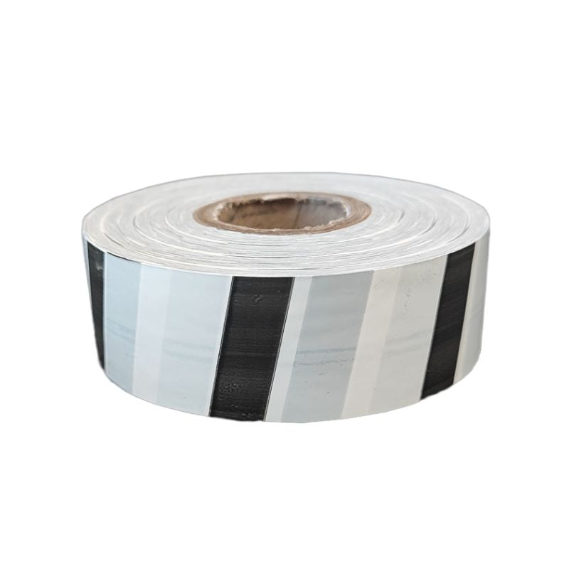Cinta de plástico para marcado de árboles de color blanco y negro
