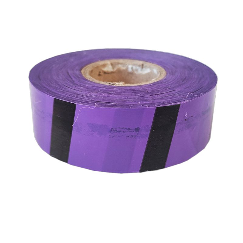Cinta de plástico para marcado de árboles de color lila y negro
