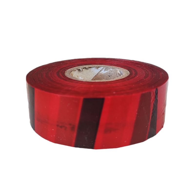 Cinta de plástico para marcado de árboles de color rojo y negro