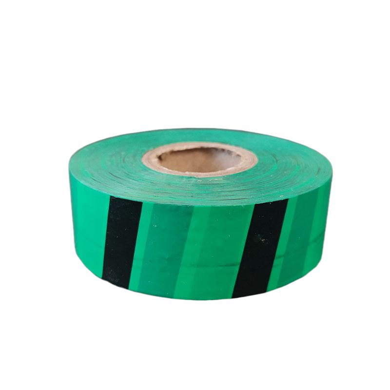 Cinta de plástico para marcado de árboles de color verde y negro