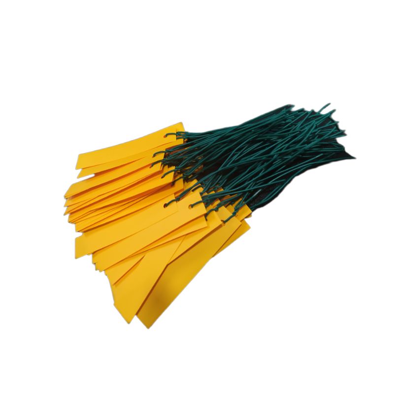 Pack de 100 unidades de etiquetas colgantes con alambre para árboles e injertos de color naranja