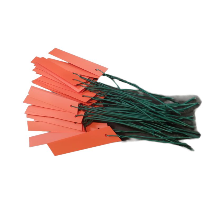 Pack de 100 unidades de etiquetas colgantes con alambre para árboles e injertos de color rojo