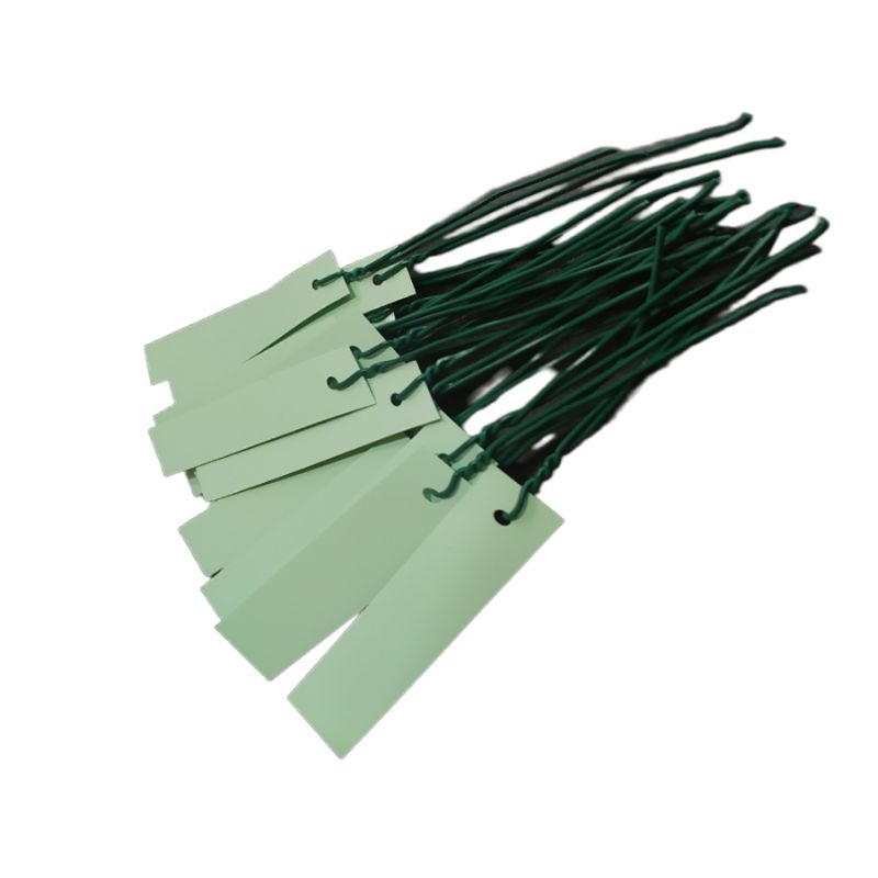 Pack de 100 unidades de etiquetas colgantes con alambre para árboles e injertos de color verde