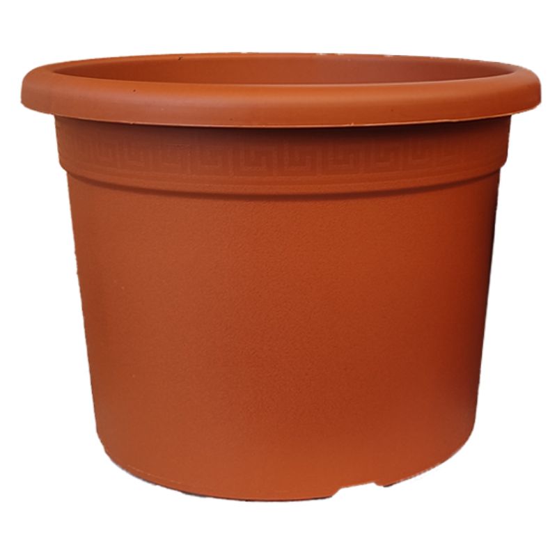Maceta decorativa de polietileno alta densidad de color terracota