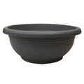 Maceta ancha de plástico para cactus de color gris antracita