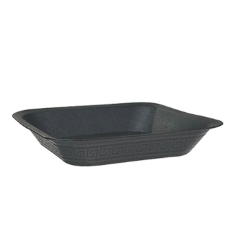 Plato VEGA Cuadrado | Protección Antihumedades con Diseño Greco-Romano | Terracota y Negro