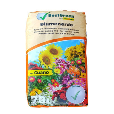 Sustrato universal FloraGard Best Blumenerde 70L – Tierra profesional para macetas con guano y turba