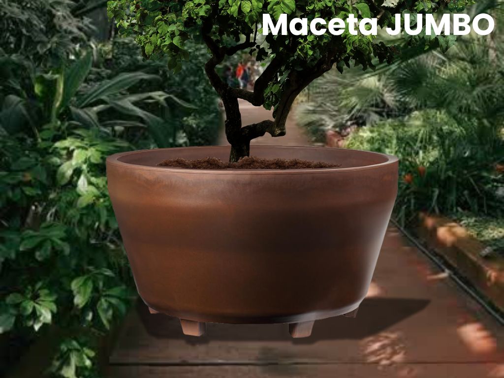 Compra maceta de resina JUMBO de color bronce