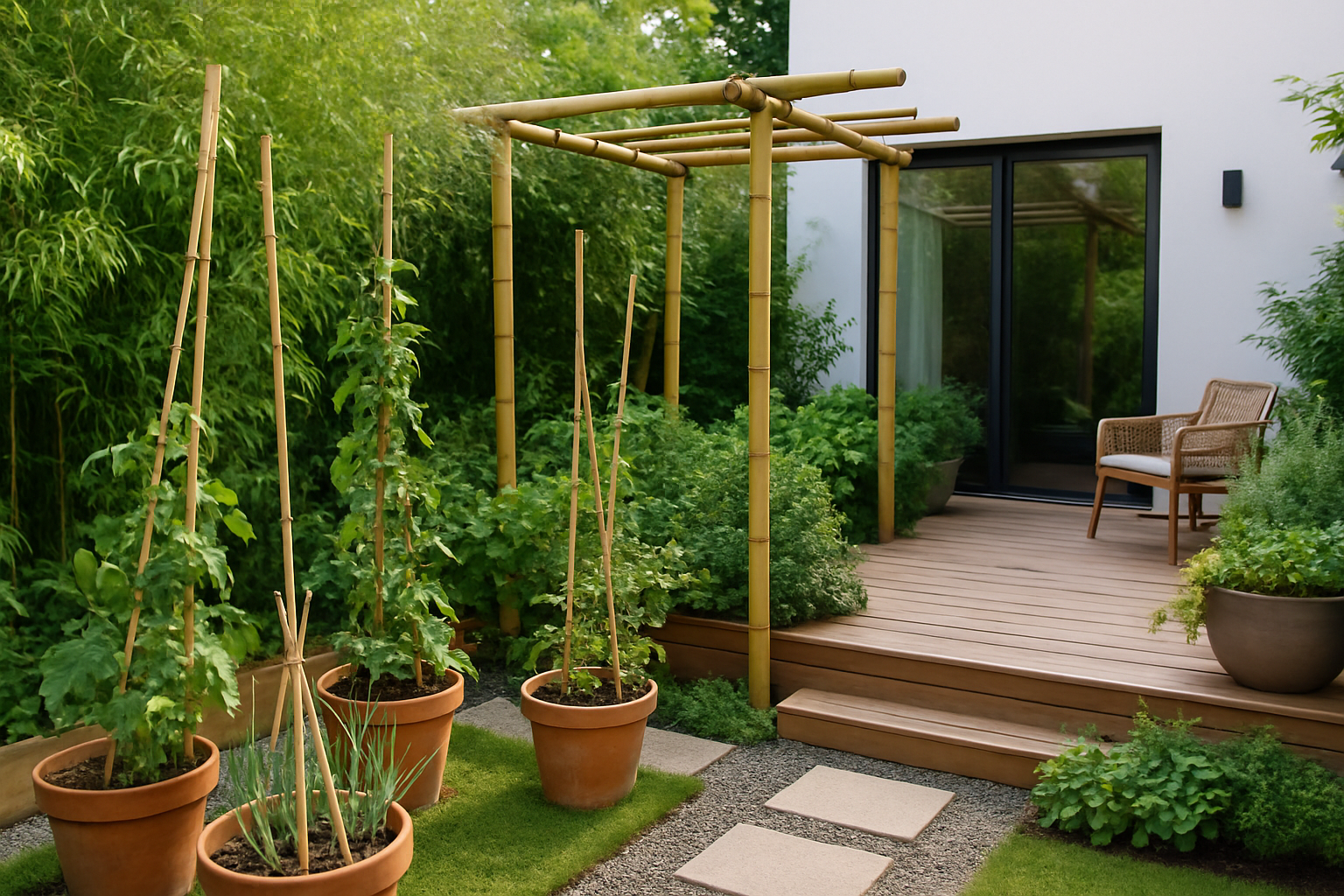 ¿Para qué sirven las cañas de bambú tutores en jardines?